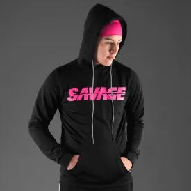 Savage Pink Black throw on hoodie