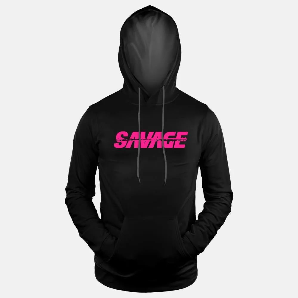 Savage Pink Black throw on hoodie