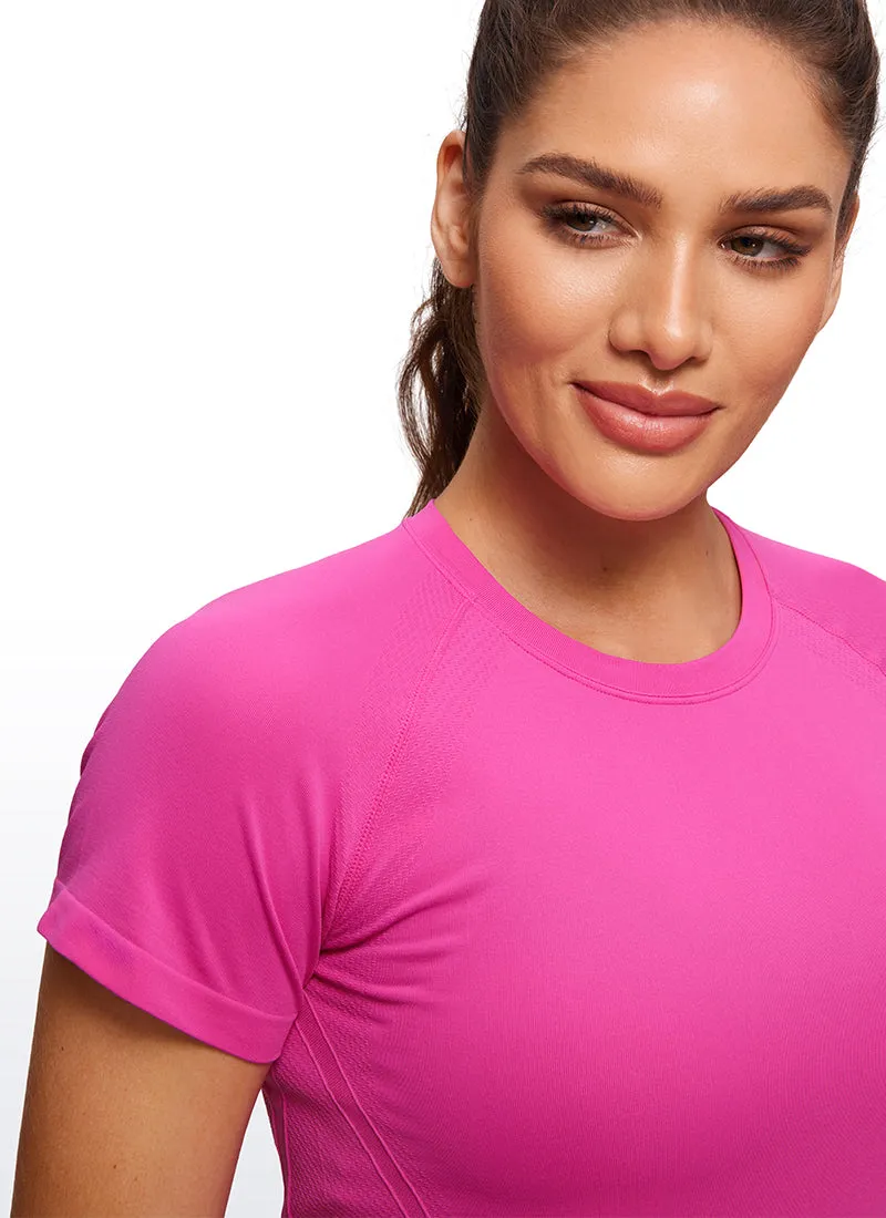 Seamless High Neck Short Sleeves