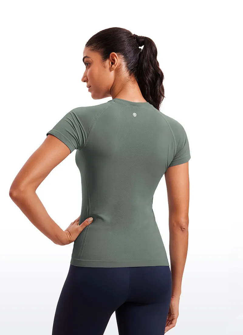 Seamless High Neck Short Sleeves