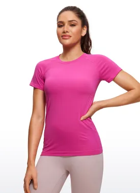 Seamless High Neck Short Sleeves