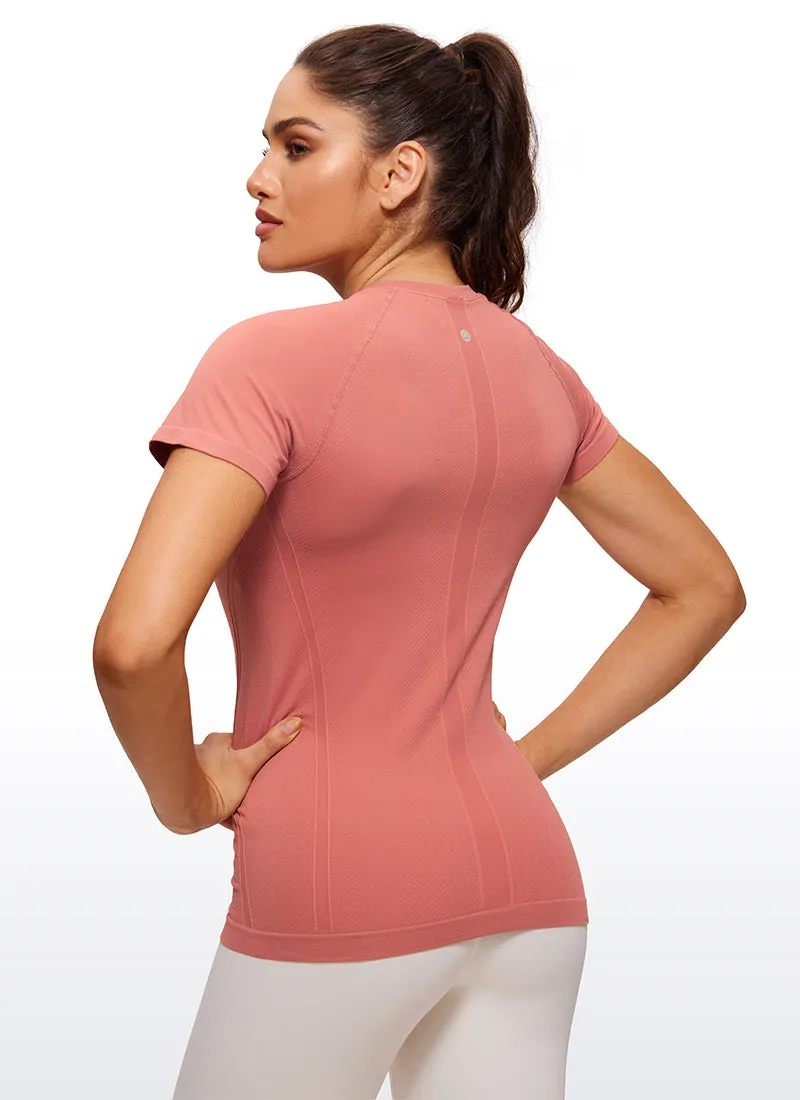 Seamless High Neck Short Sleeves