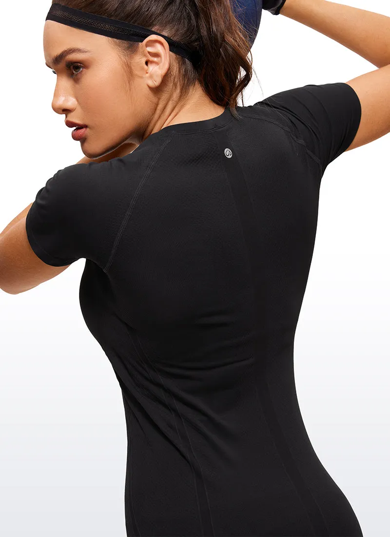 Seamless High Neck Short Sleeves