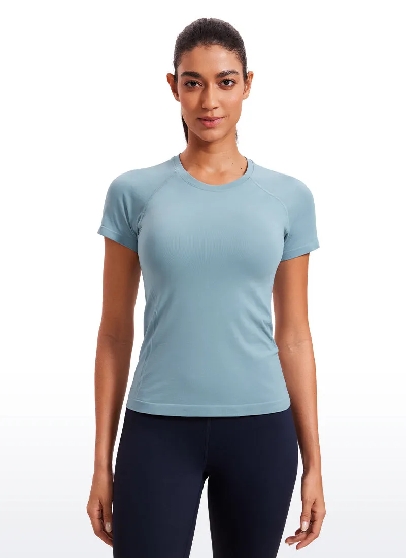 Seamless High Neck Short Sleeves