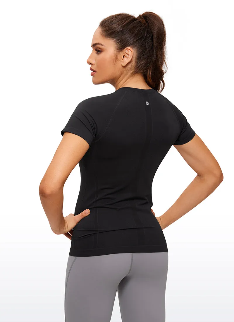 Seamless High Neck Short Sleeves