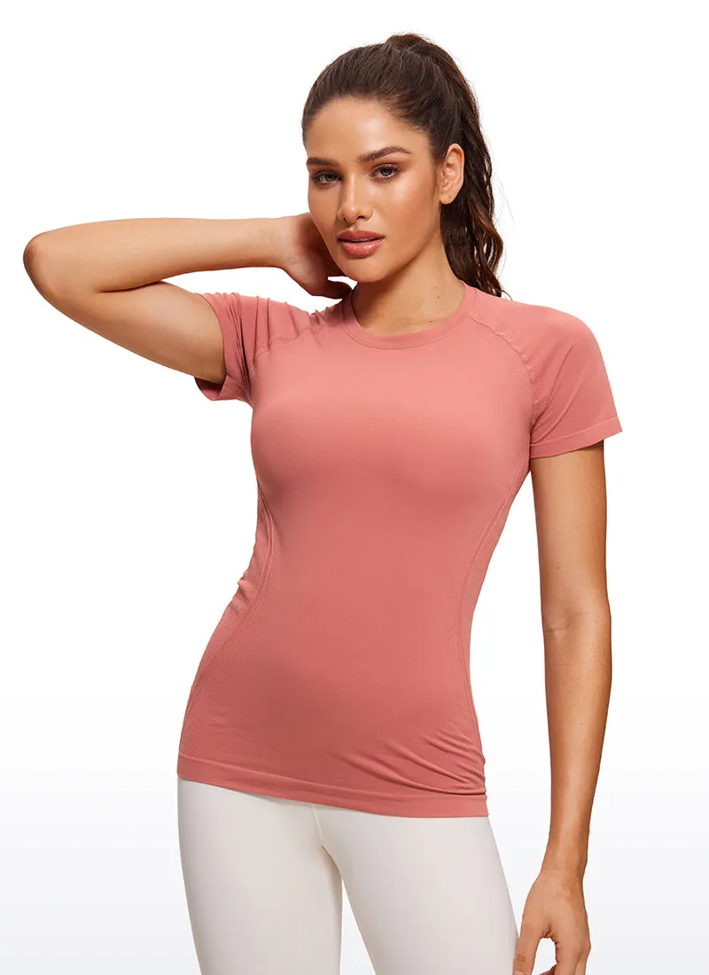 Seamless High Neck Short Sleeves