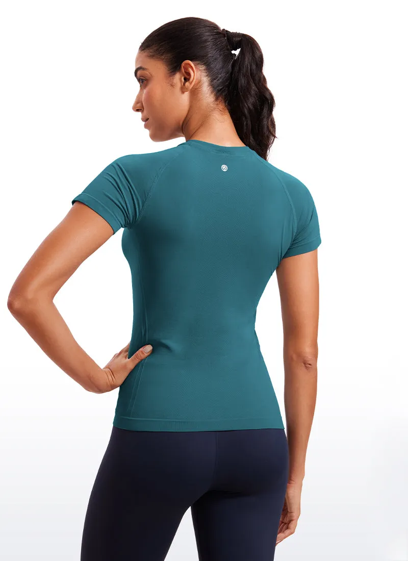 Seamless High Neck Short Sleeves