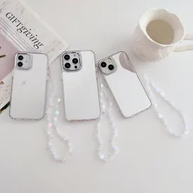 Silicon Silver Mirror Case For iPhone With Crystal Star Charm