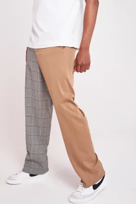 Spliced Check Loose Fit Trousers