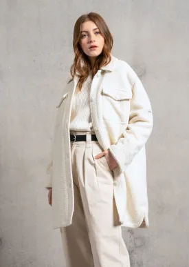 STE LOELIA - Long Sherpa Coat (WINTER WHITE)