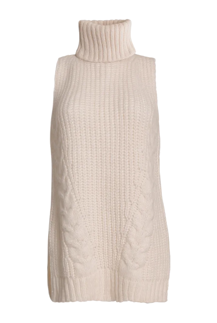 Taylr Tunic Sleeveless Turtleneck | Ivory