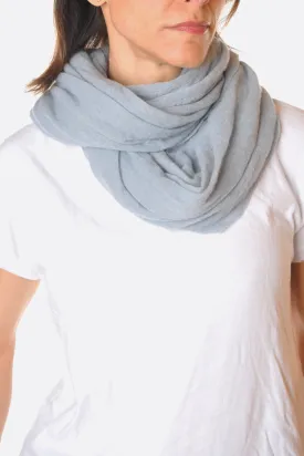 Thick Dusty Blue Classic Knit Cashmere Tube Scarf