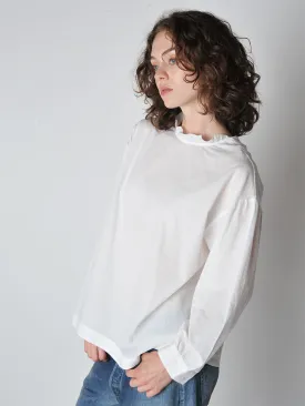 White Jacquard Frill Collar Shirt