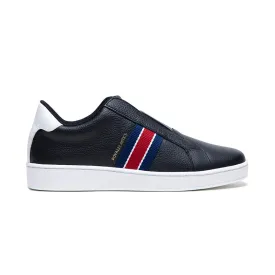 Women's Bishop Black Red Blue Leather Sneakers 91722-901