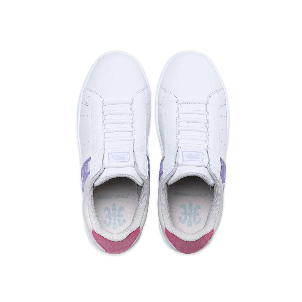 Women's Icon OG White Purple Pink Logo Leather Sneakers 91932-061